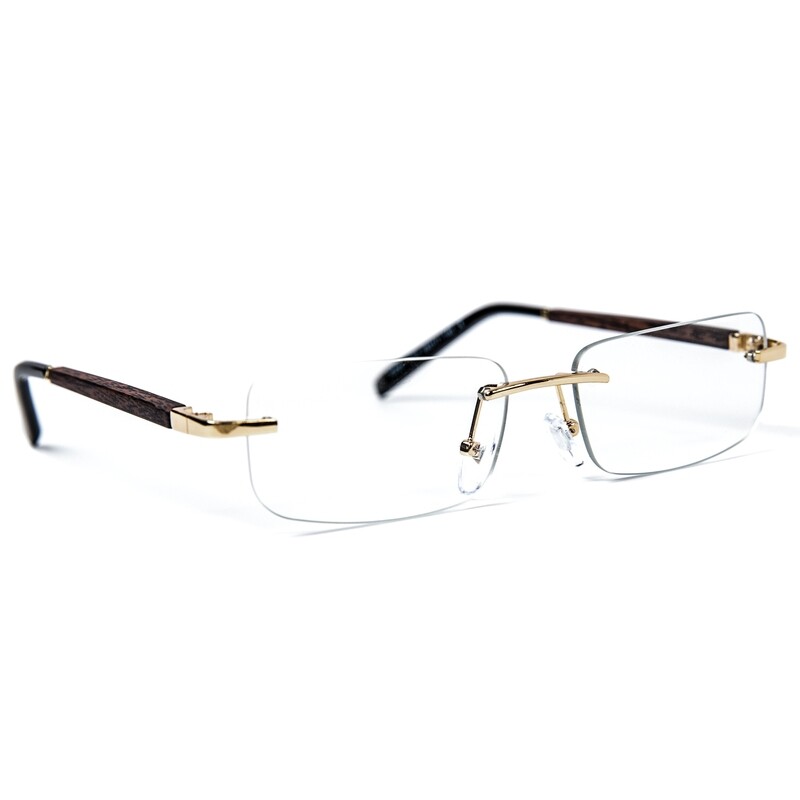 Retro Vintage Hip Hop Wood Clear Lens Glasses
