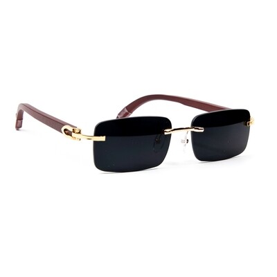 Mens Black Tint Hip Hop Rimless Sunglasses