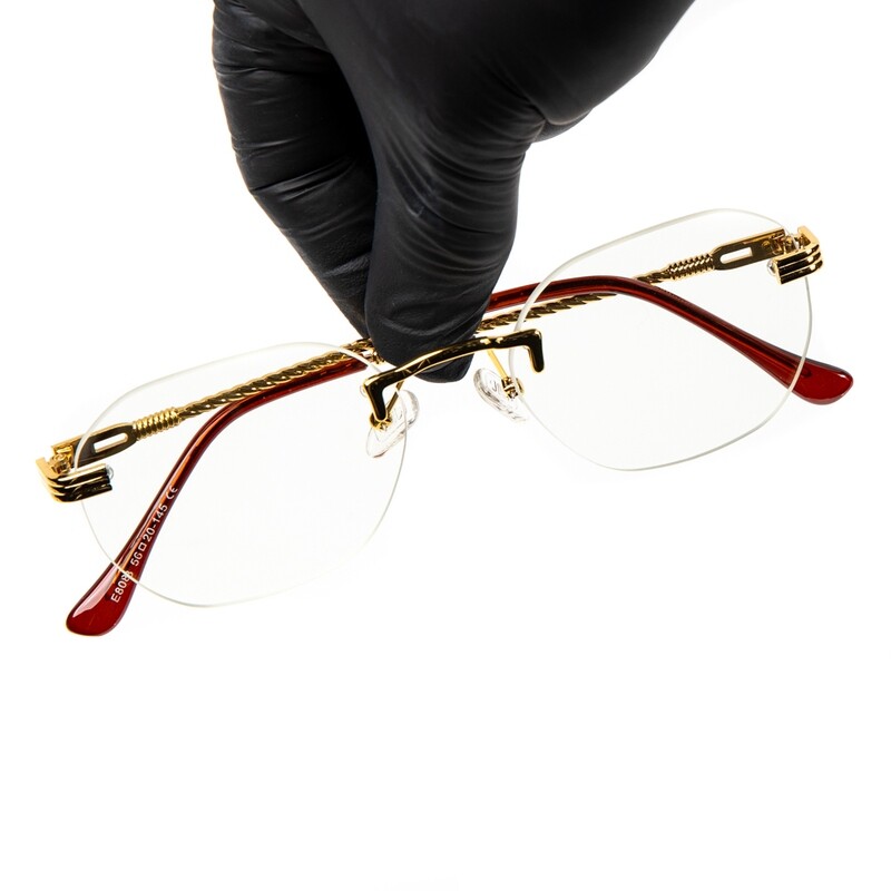 Gold Twist Frame Men&#39;s Round Clear Lens Glasses
