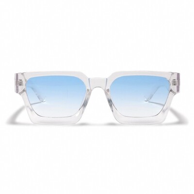 Men's Sky Blue Tint High Quality Clear Acetate Sunglasses