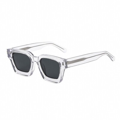 Men's Large Clear Top Quality Acetate Black Tint Sunglasses