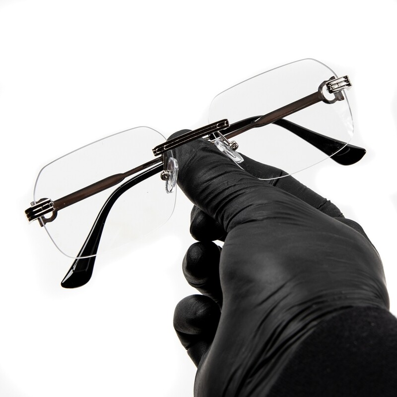 Men&#39;s Silver Wire Frame Rimless Clear Lens Hip Hop Glasses
