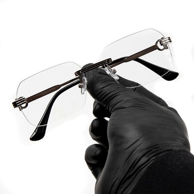 Men's Silver Wire Frame Rimless Clear Lens Hip Hop Glasses