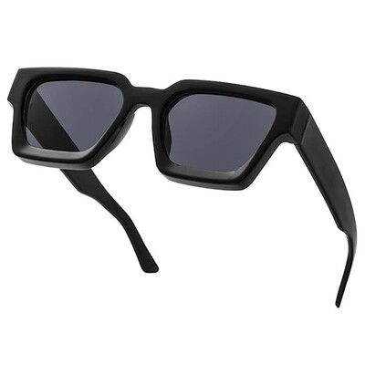 Mens Women&#39;s​ Thick Square Frame Rectangle Black Sunglasses