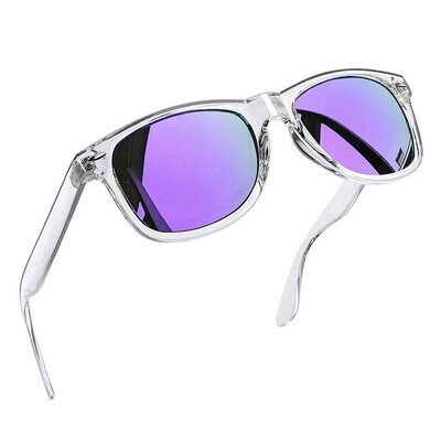 Clear Square Dark Purple Lens UV Protection Trendy Designer Women's Sunglasses