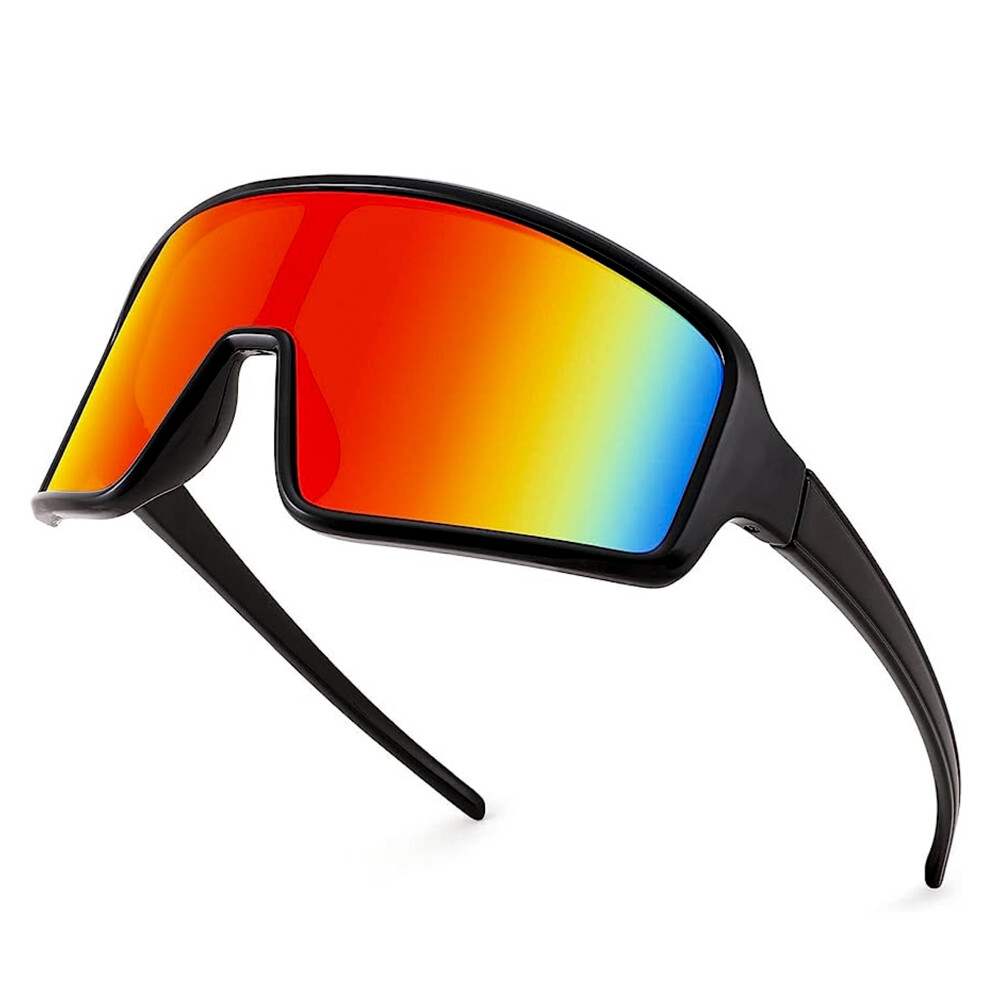 Men and Women&#39;s UV400 Protection Shield Cycling Sports Glasses 80s Baseball Sunglasses