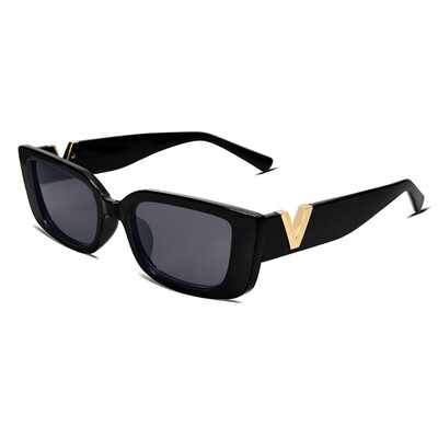 Black Small Rectangle Sunglasses for Women Trendy Y2K Rectangular Sunglasses​