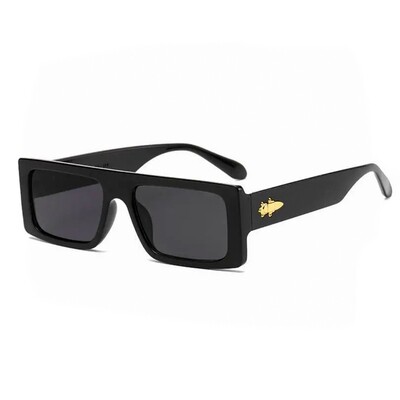 Mens 90’s OG Rectangle Narrow Black Jewel Buckle Hinge Sunglasses​