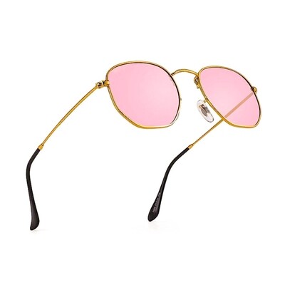 Women&#39;s Cute Hot Pink Hexagon Polarized Summer Sunglasses