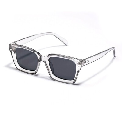 Retro Square Polarized Dark Gray Trendy Rectangle Sunglasses