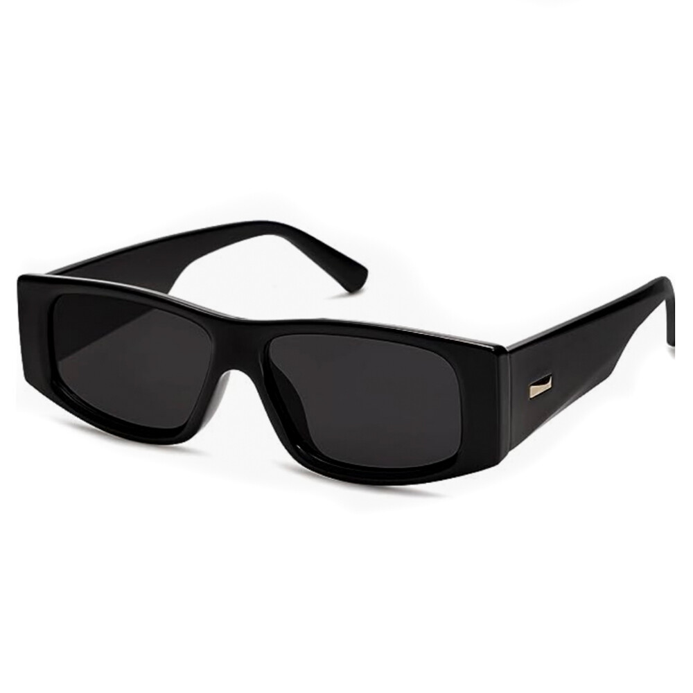 ​Retro Men Women Black 80s 90s Y2K Rectangle Narrow Sunglasses​