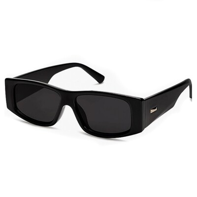 Retro Men Women Black 80s 90s Y2K Rectangle Narrow Sunglasses Retro Men Women Black 80s 90s Y2K Rectangle Narrow Sunglasses