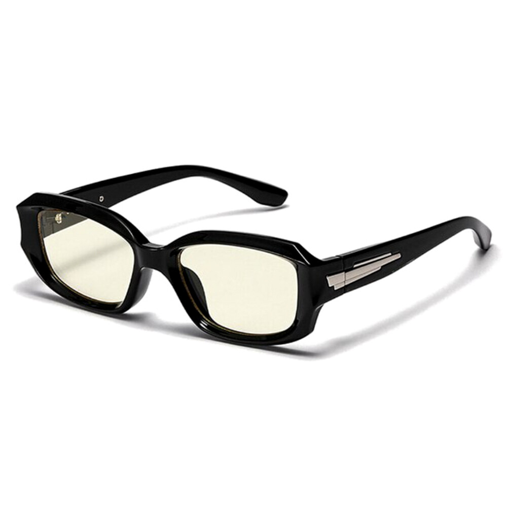 ​Retro 90’s Rectangle Women Men Thick Square Frame Black Clear Tint Sunglasses