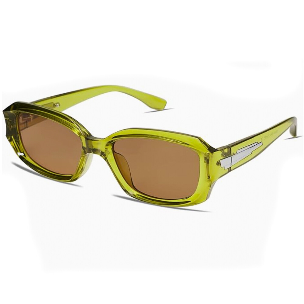 Trendy Wrap Around Unisex Olive Green Frame Retro Brown Tint Lens Sunglasses Trendy Wrap Around Unisex Olive Green Frame Retro Brown Tint Lens Sunglasses