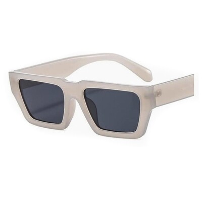 Thick Square Frame Gray Trendy Rectangle Shades Men Women Sunglasses
