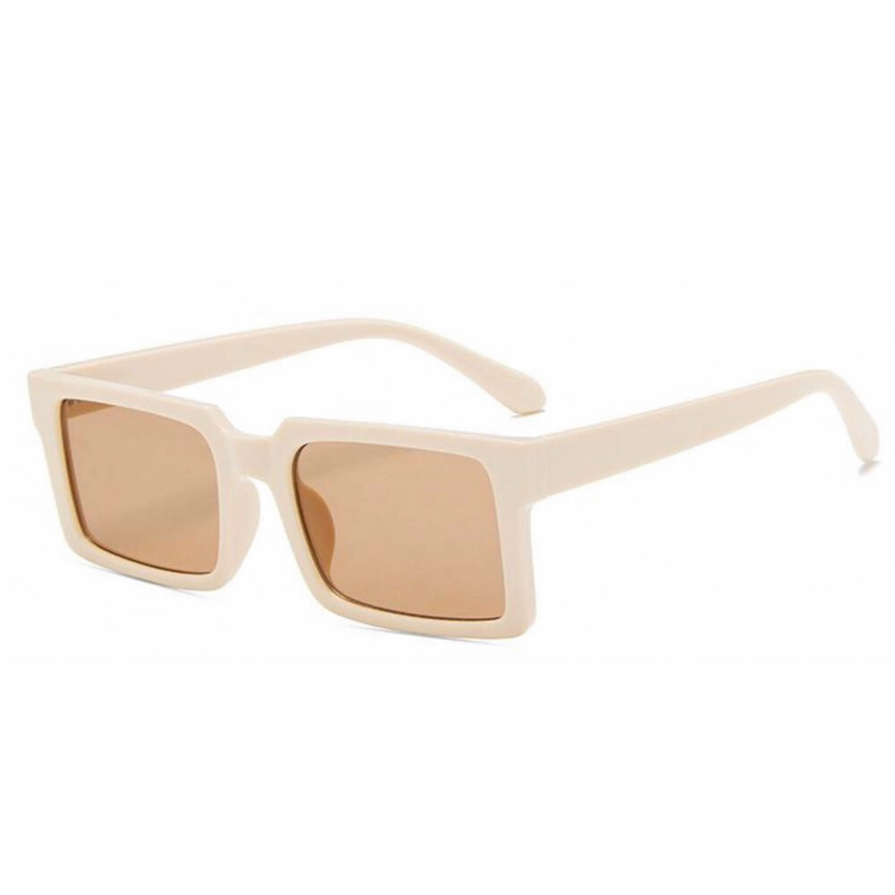 Women Trendy Classic Design Fashion UV400 Beige Square Sunglasses