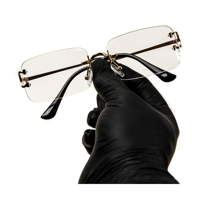 Men&#39;s Women&#39;s​ Gold Frame Rimless Hip Hop Square Clear Lens Retro Fashion Glasses