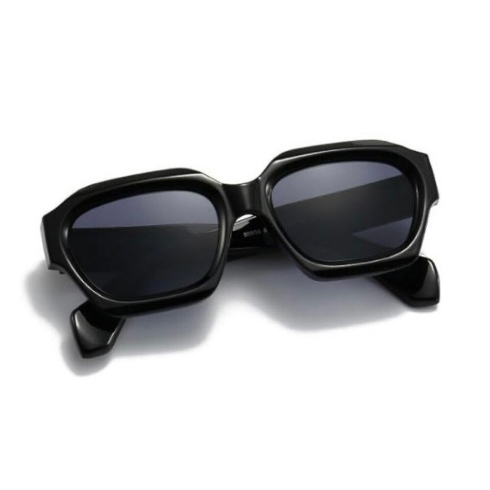 Wrap Around Retro Swift Sport Driving Dark Black Frame Shades Rectangle Black Tint Lens Sunglasses