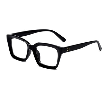 Men Women Thick Chunky Square Frame Retro Rectangle Clear Lens Fashion Classic Black Eyeglasses