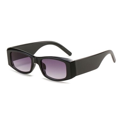 Black Retro Rectangle Purple Men&#39;s Women&#39;s Swift Stylish Trendy Designer Square Purple Tint Lens Beach Sunglasses