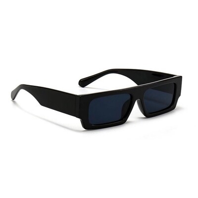 Narrow Original OG Dark Black Frame Rectangular Black Square Shades Sunglasses