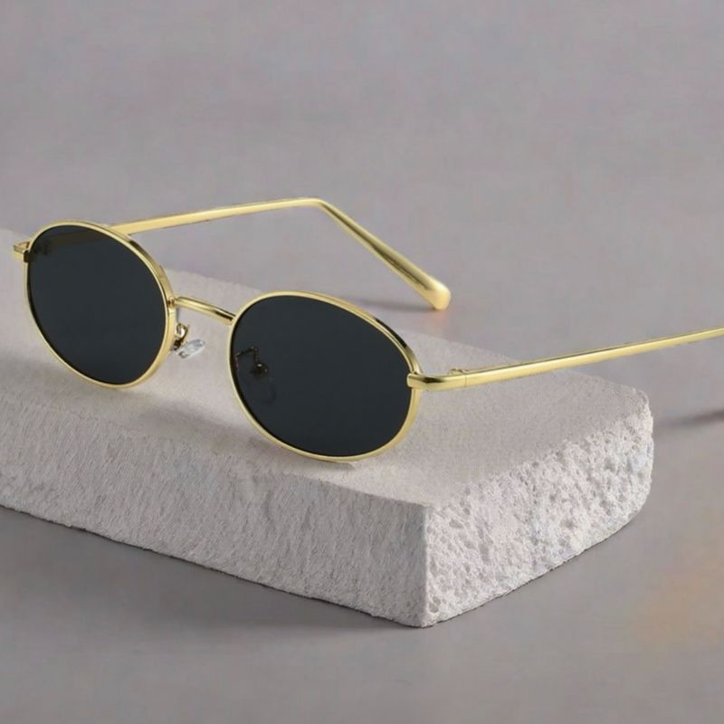 Gold Wire Frame Retro Oval Men&#39;s Women&#39;s Summer Sunglasses