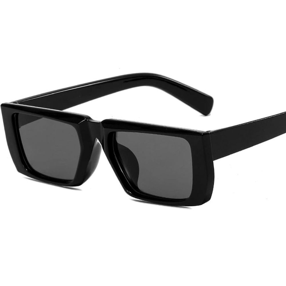 Men&#39;s Hip Hop Original Dark Black Frame Rectangular Square Shades Sunglasses