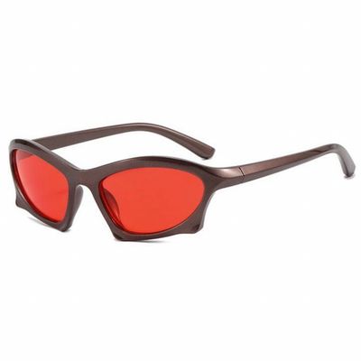 Cool Sport Trendy Fashion Y2K Red Bat Shades Men Women Sunglasses