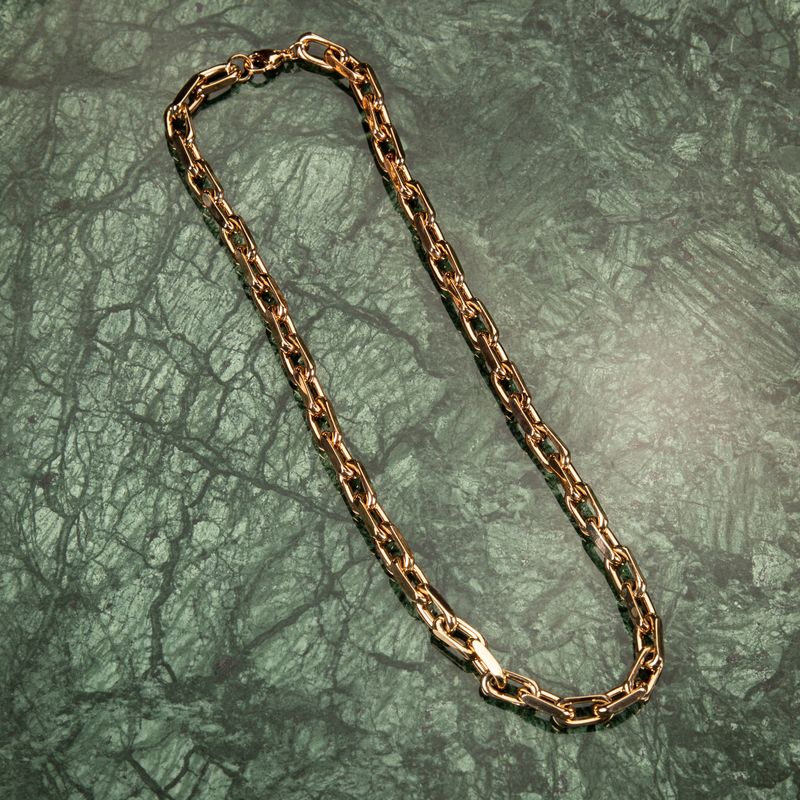 Heavy Solid Rose Gold Plated 316 Stainless Steel 8MM Rolo Hermes Chain