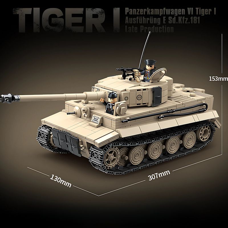 German Tiger I (Late Production) - 1,361 Piece Historical Model Kit