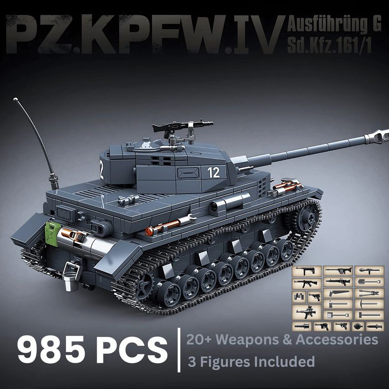 German Panzer IV Ausf. G - 985 Piece Historical Model Kit