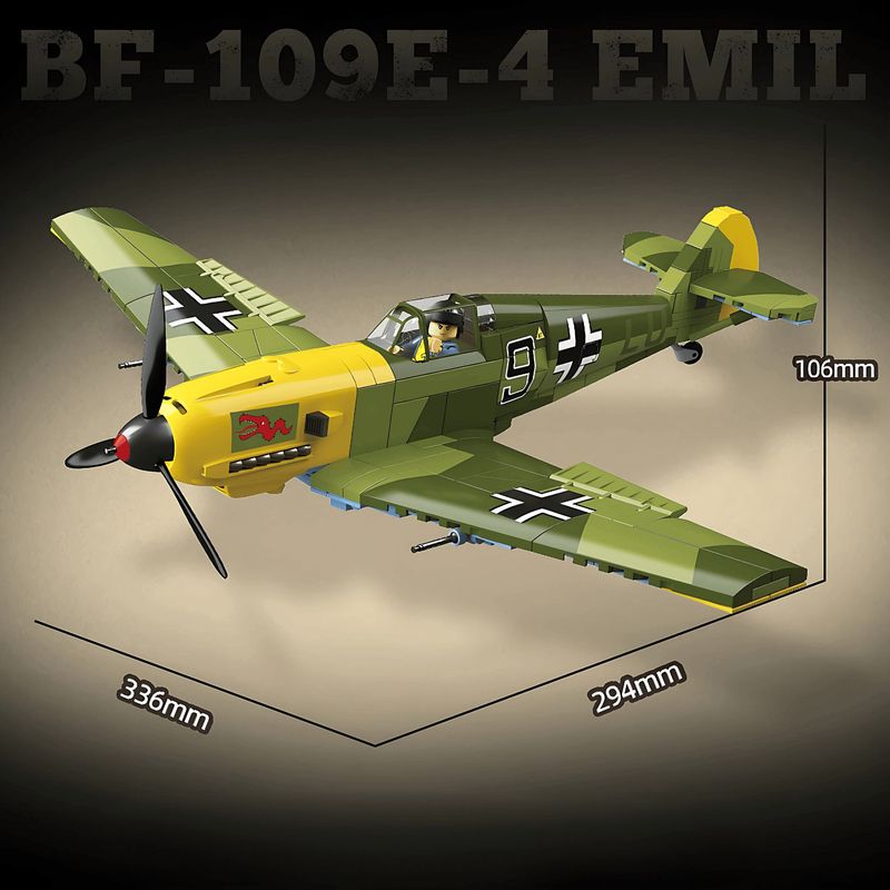 German Bf 109E-4 "Emil" Fighter - 631 Piece Historical Aircraft Model