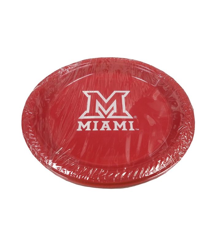 10 Pack Red Miami University Plates