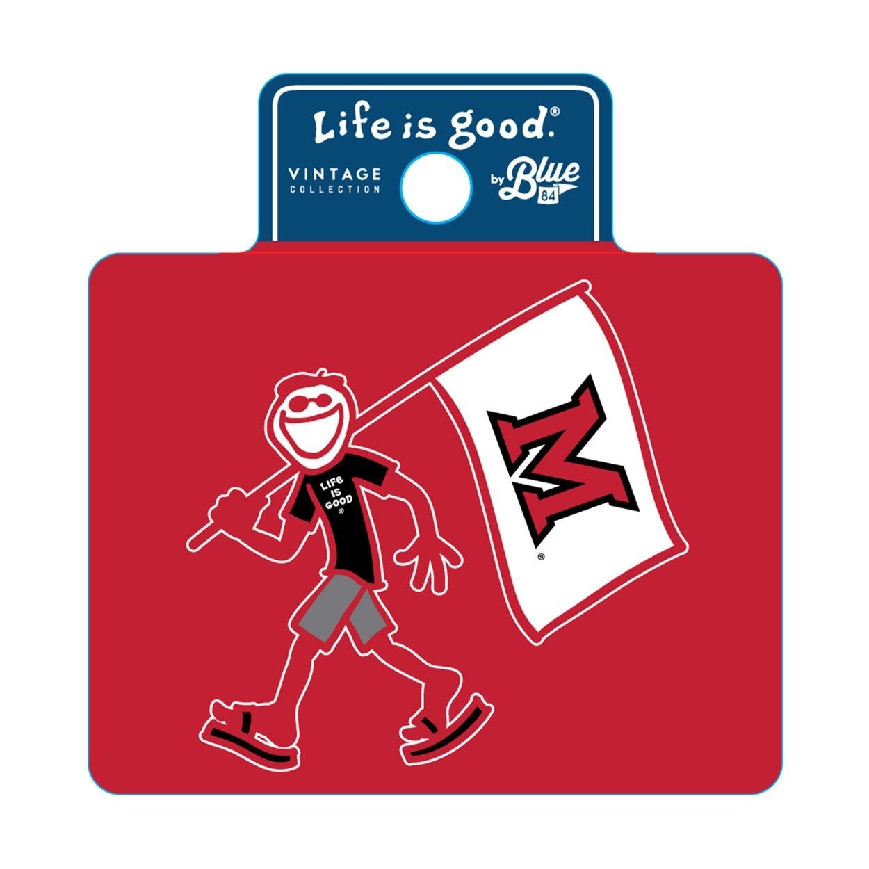 Blue 84 Miami Flag Carrier Rugged Sticker