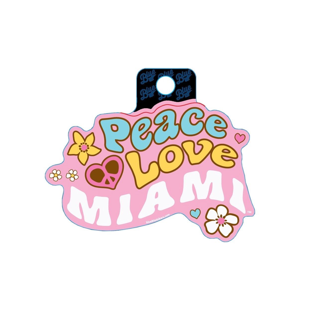 Blue 84 Miami Peace &amp; Love Sticker