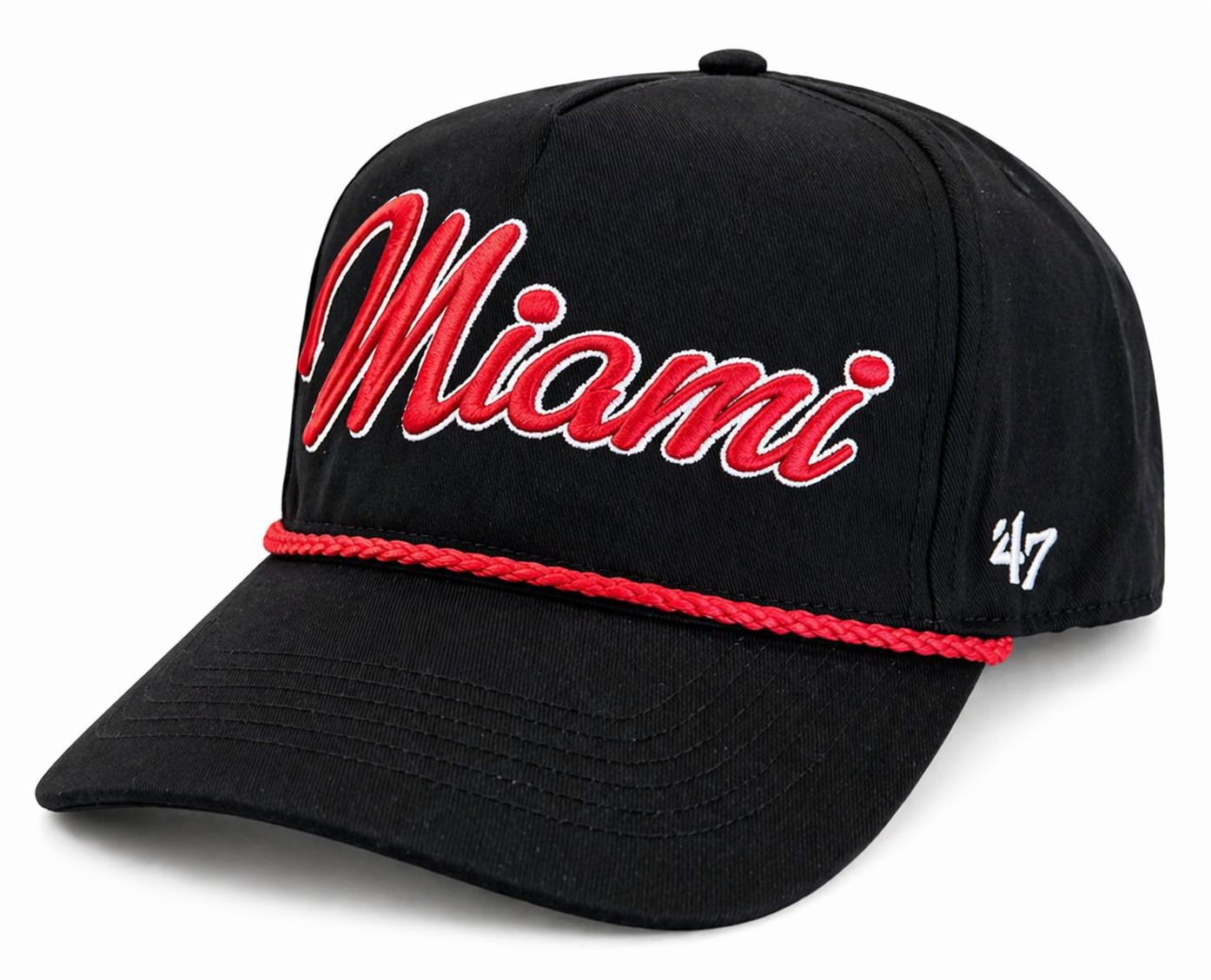 Miami University RedHawks Black Adjustable Rope Script Hat