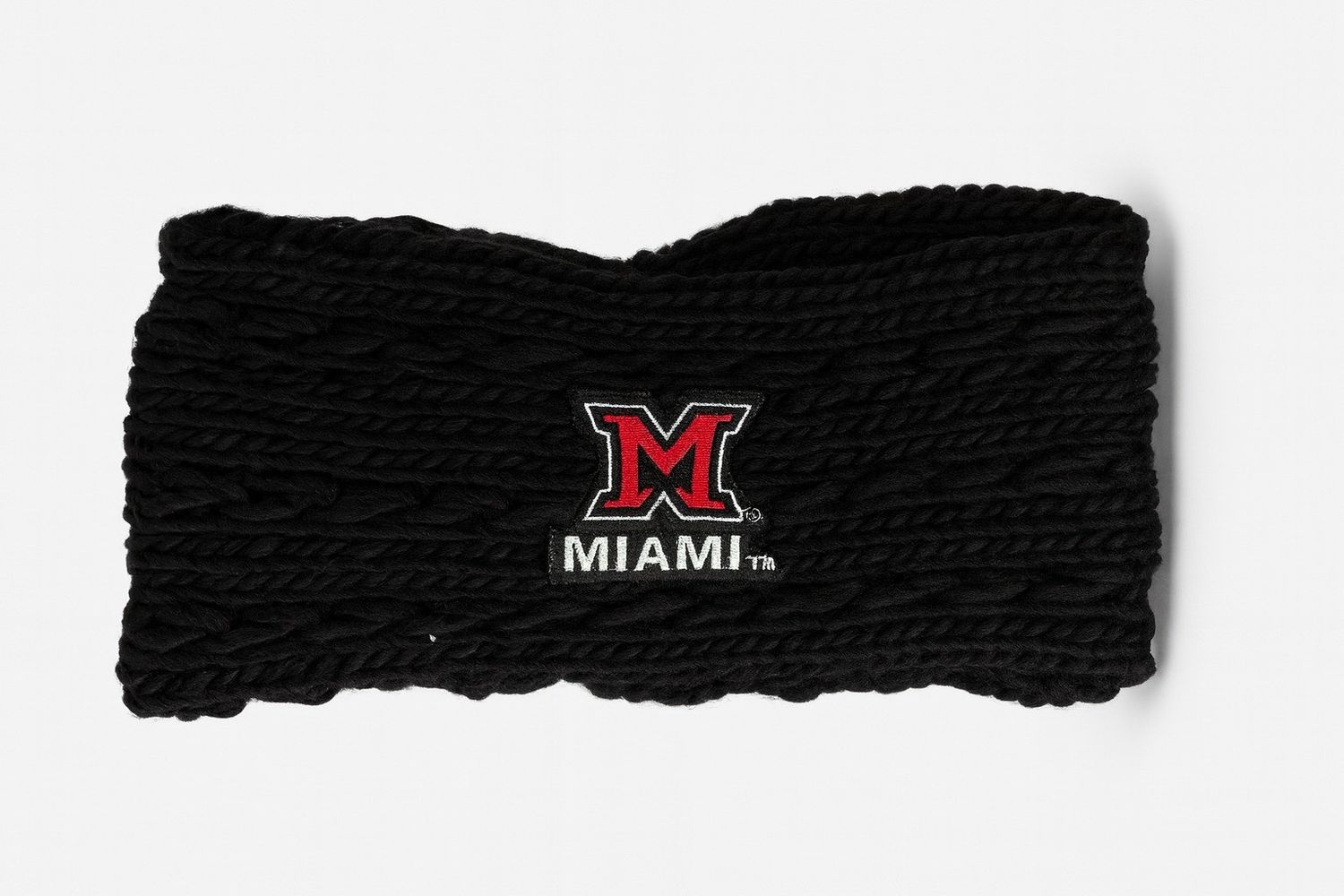 Black Cable Knit Earband