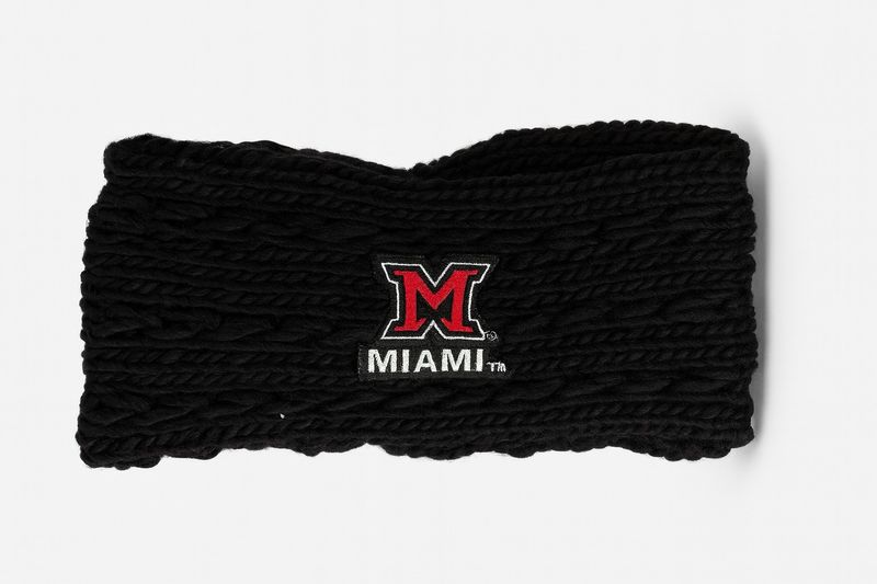 Black Cable Knit Earband