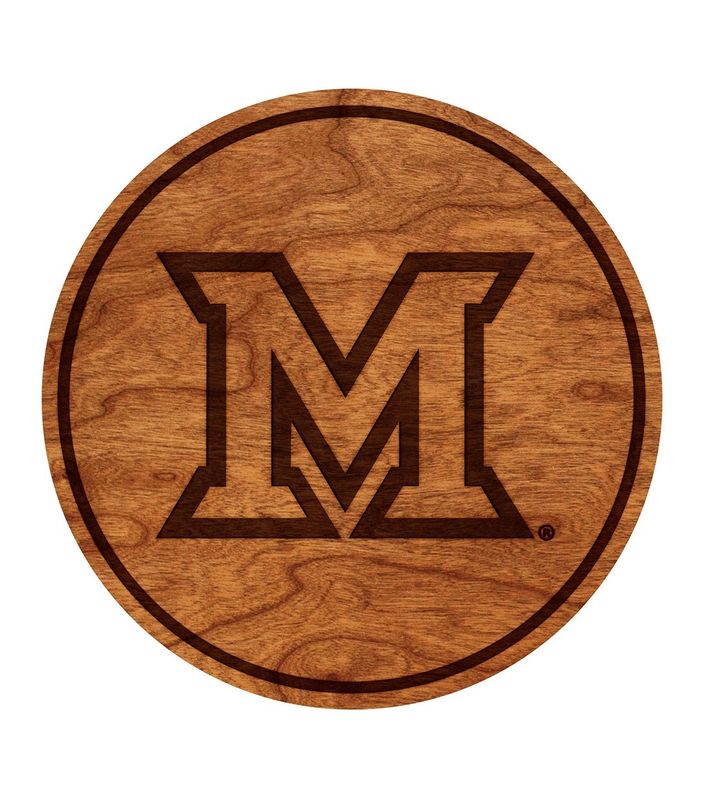 Block "M" Wooden Coasters 4 Pack