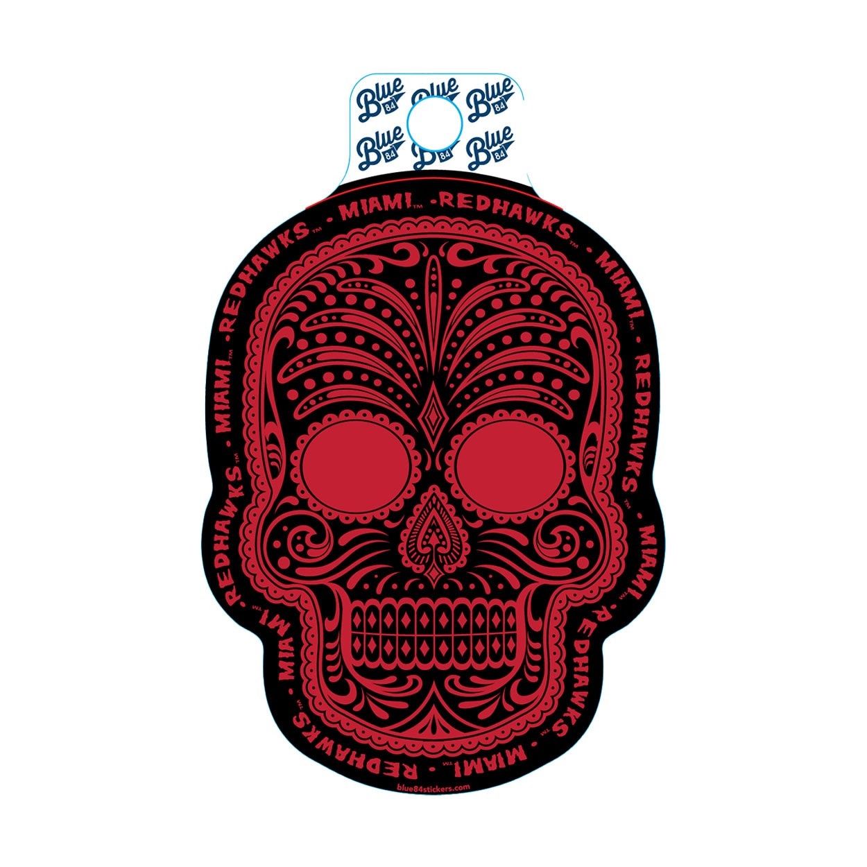 Blue 84 Miami Suger Skull Sticker