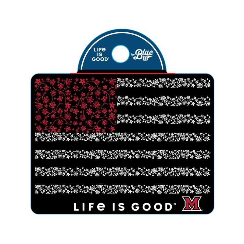 Blue 84 Miami Univ. Flower Flag Sticker