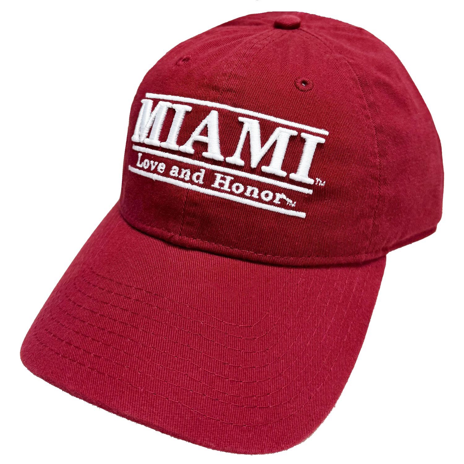 The Game Miami University RedHawks Cardinal “Love &amp; Honor” Adjustable Hat