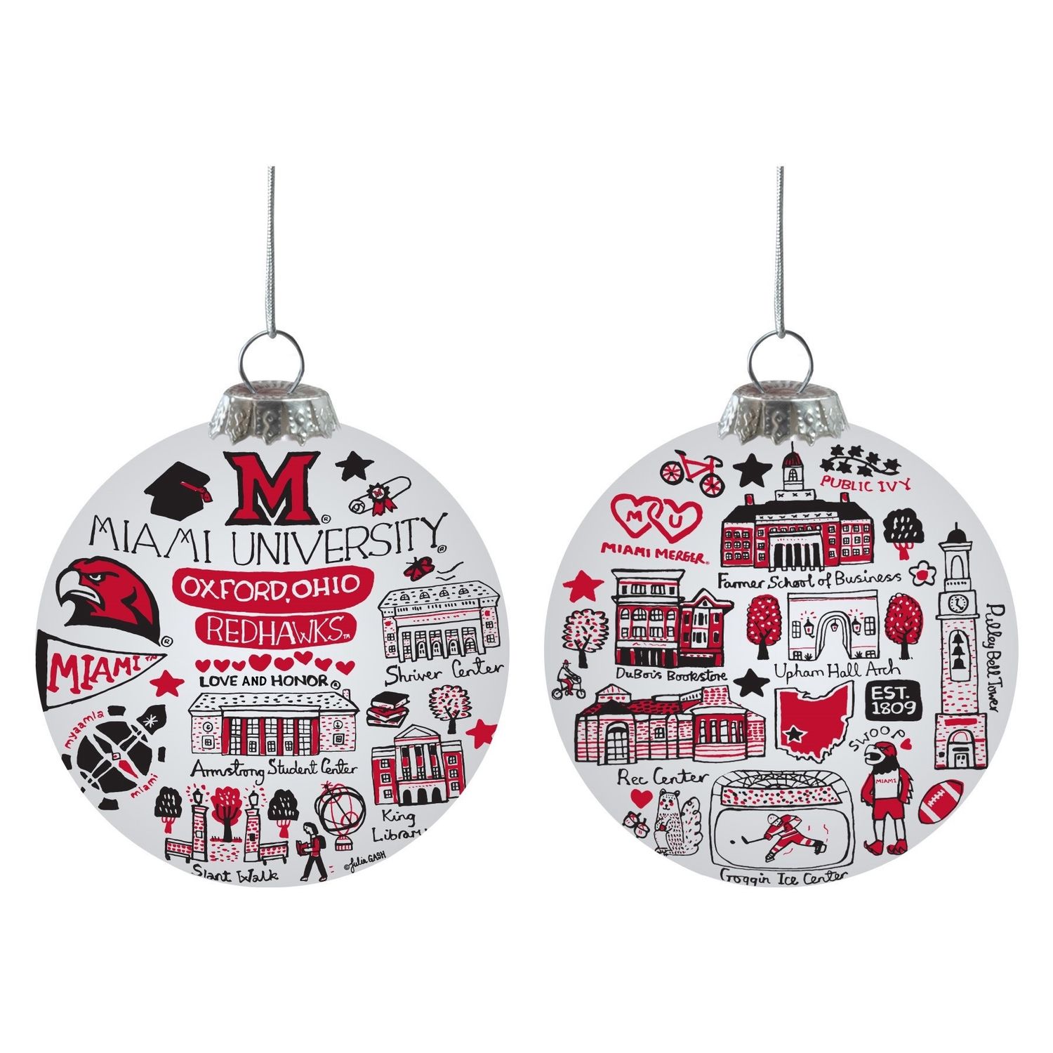 JULIA GASH GLASS BALL ORNAMENT