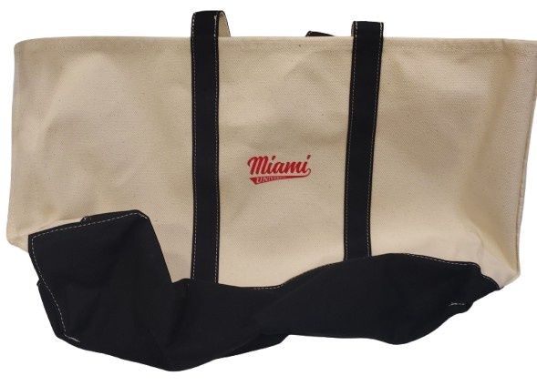 Canvas Tote Bag with Miami Tail Design