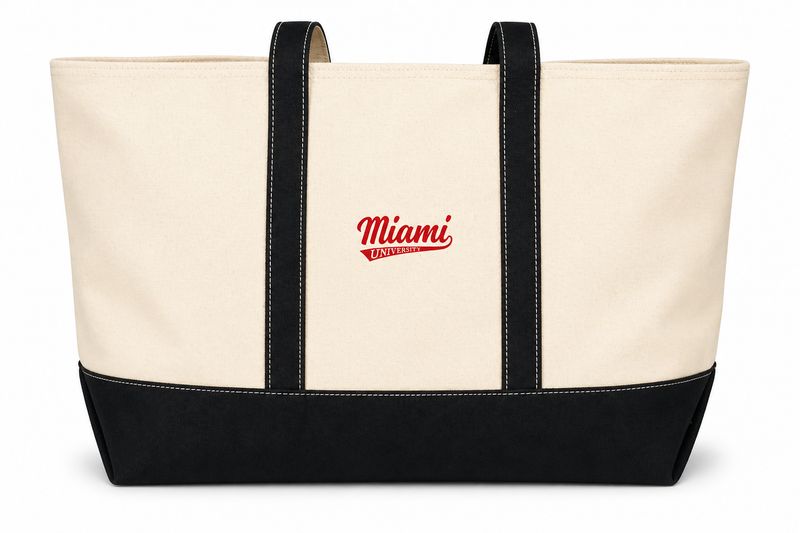 Canvas Tote Bag with Miami Tail Design