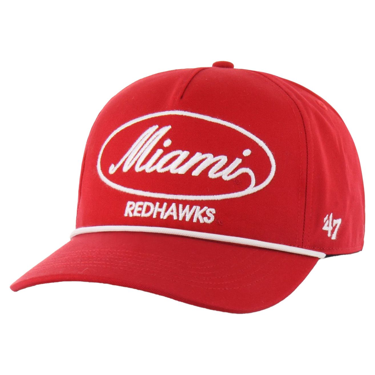 ’47 Miami University RedHawks Red Hitch Rope Script Hat