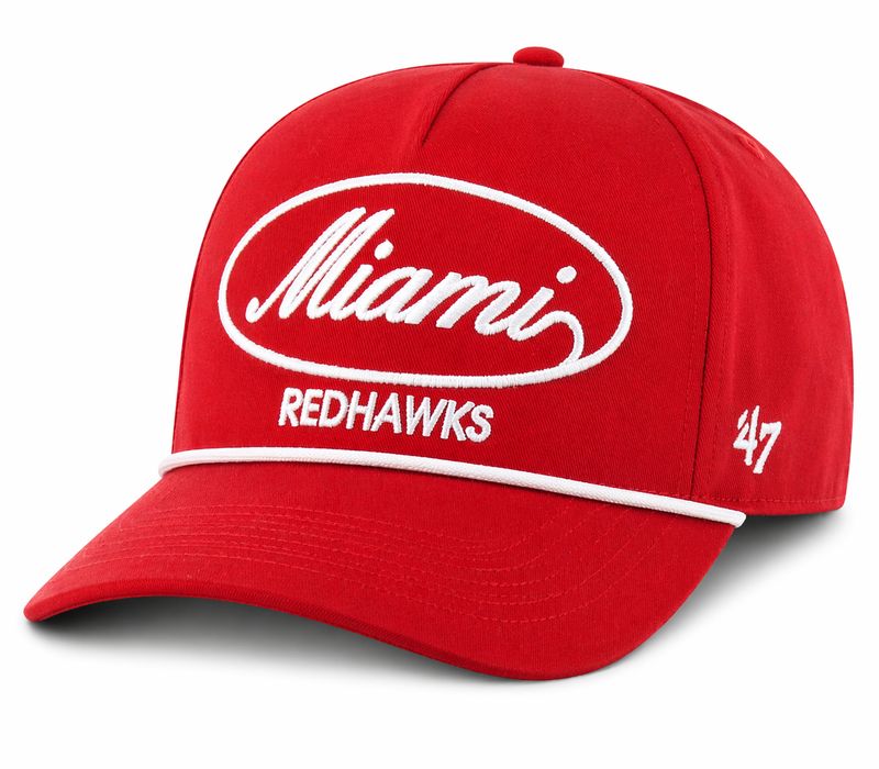 ’47 Miami University RedHawks Red Hitch Rope Script Hat