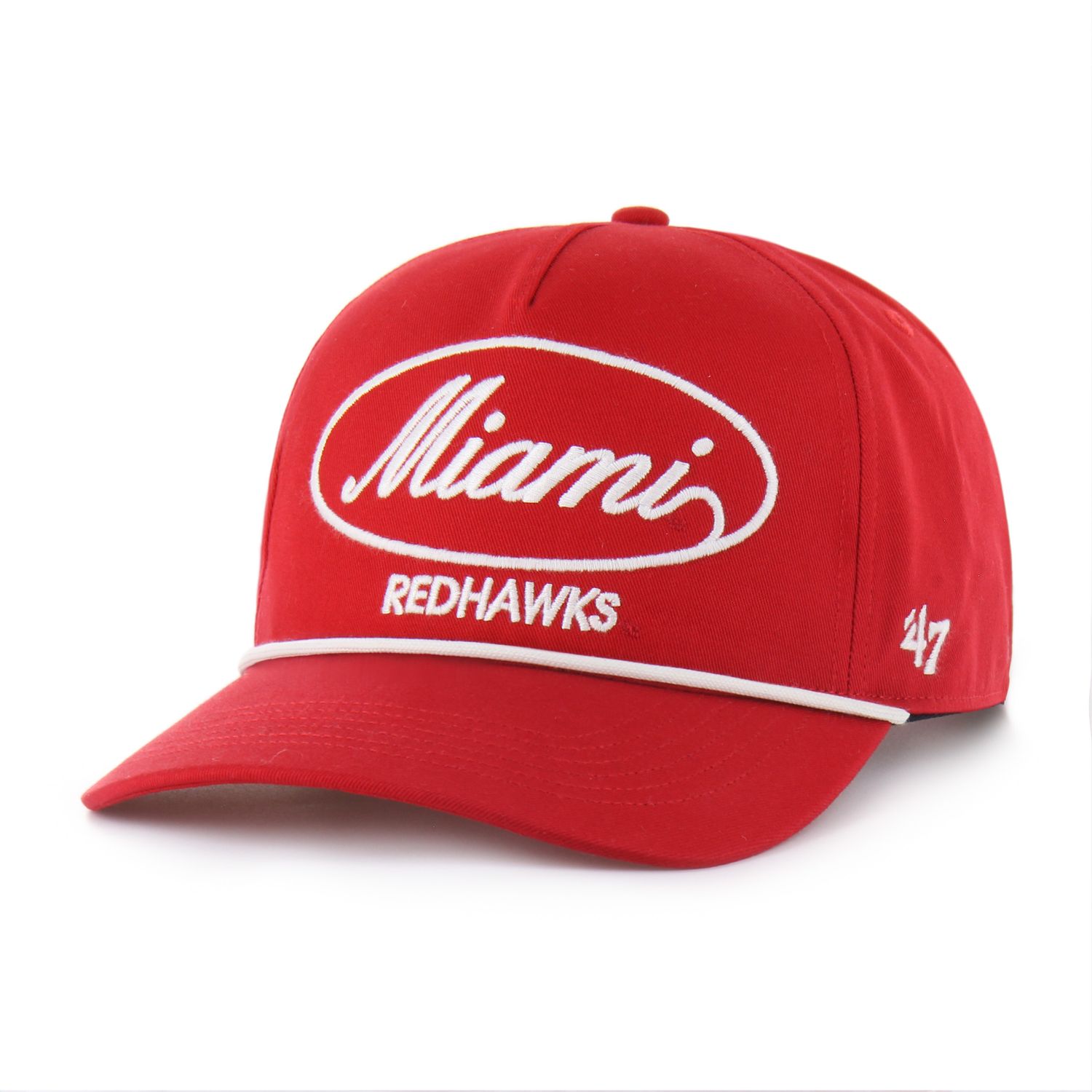 ’47 Miami University RedHawks Red Hitch Rope Script Hat