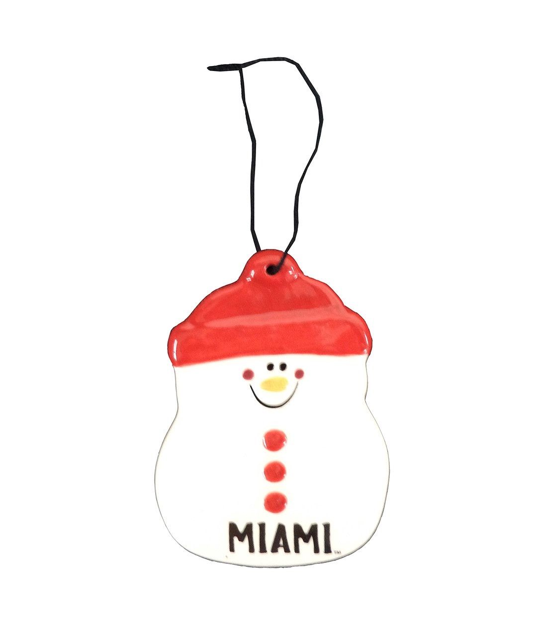 Miami Ceramic Snowman Ornament
