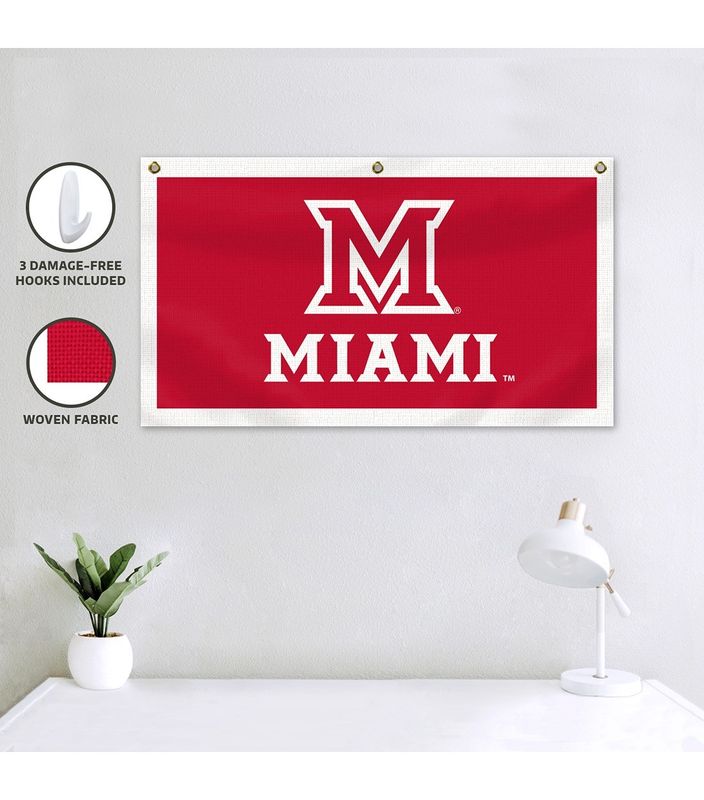 Miami Block "M" 17"x30" Canvas Room Banner